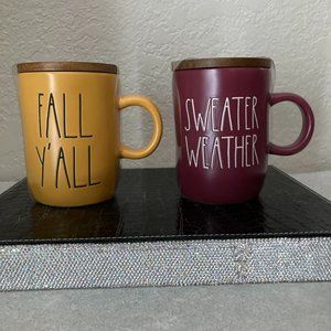 Rae Dunn Artisan Collection Fall Ya'll / Sweater Weather Ceramic Mugs BRAND NEW